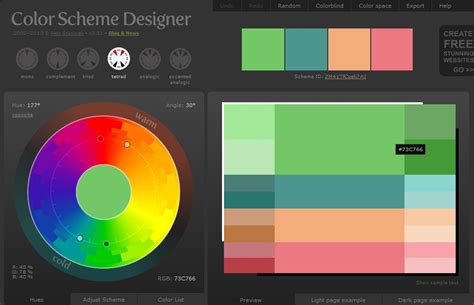 跳色配色|Color Scheme Designer,在线配色器